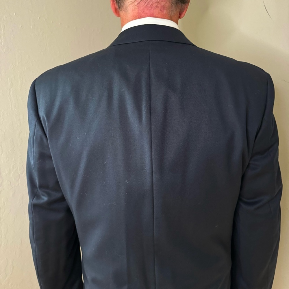 BOSS HUGO BOSS “Al Capone” Double Breasted Blazer Sport Coat Pure New Wool Blue - Picture 8 of 16